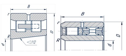 Duplex Row Cylindrica Rollerus supportantes