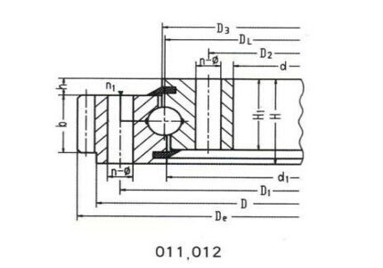 Uno ordine quattuor Point Contact Ball Type Slewing supportantes (externi generis calces)