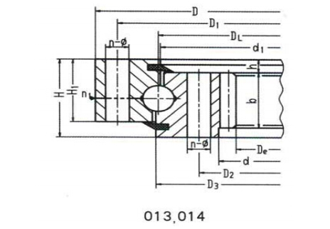 Uno ordine quattuor Point Contact Ball Type Slewing supportantes (Internus calces genus)