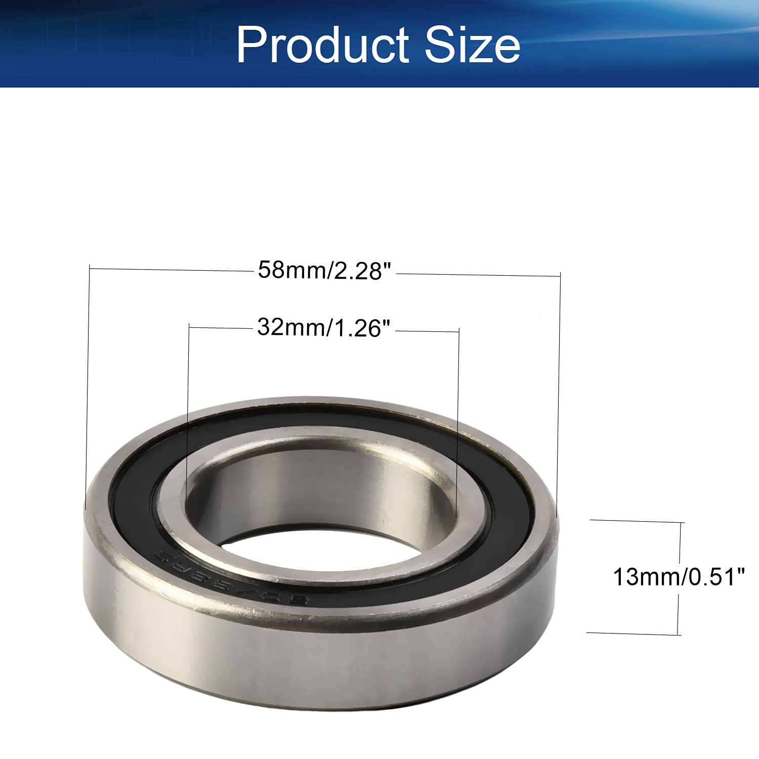 6808-2RS Deep Groove Ball Bearing 40x52x7mm(Inner Dia:40mm Outer Dia:52mm Thickness:7mm)GCr15 P0 Z1 