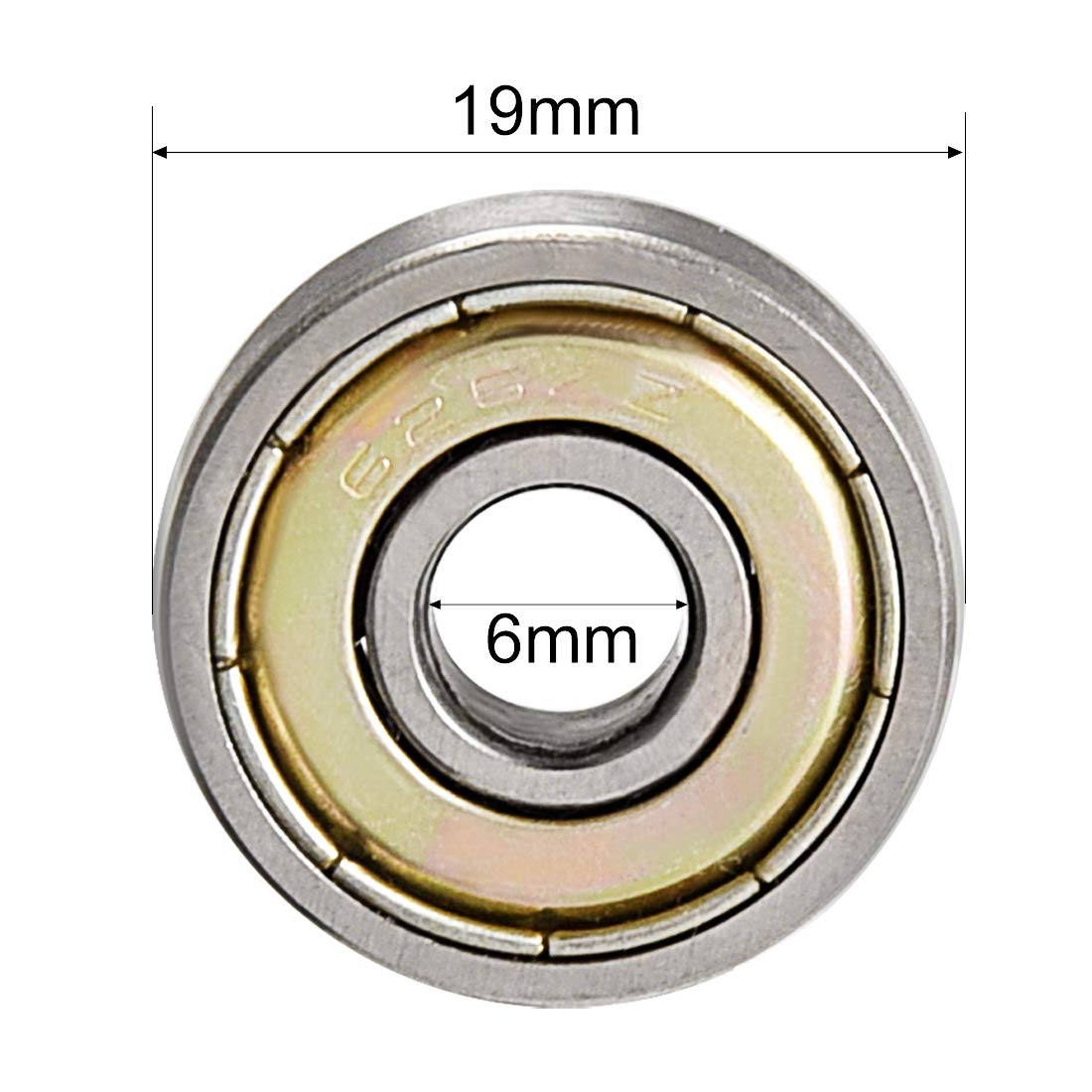 626-2RS Deep Groove Ball Bearings 6mm x 19mm x 6mm Carbon Steel bearing 626zz 